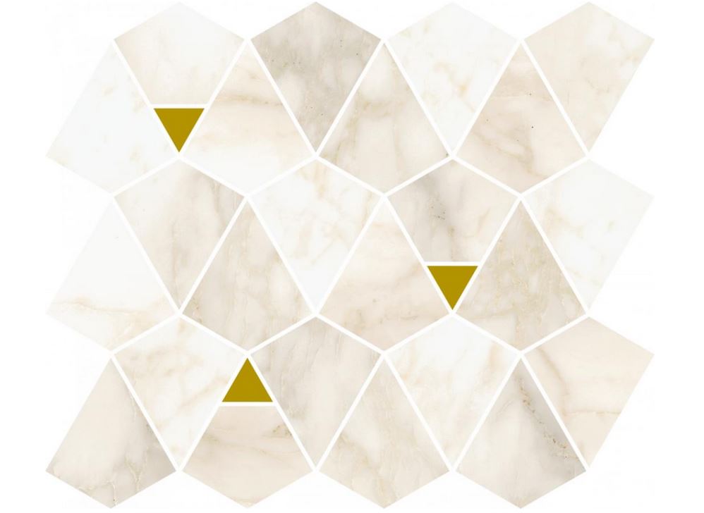 Italon Керамический гранит Eternum Мозаика Carrara Mosaico Vertex 25.8x30 натуральный