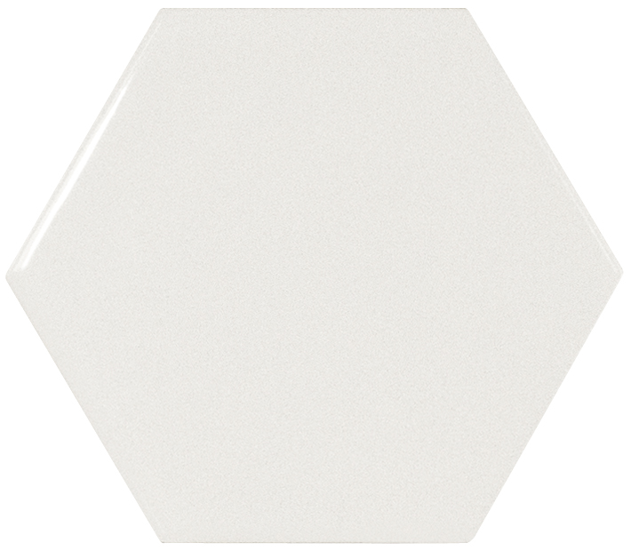 Equipe Scale Настенная керамическая плитка Hexagon White 10.7x12.4 глазурованный глянцевый